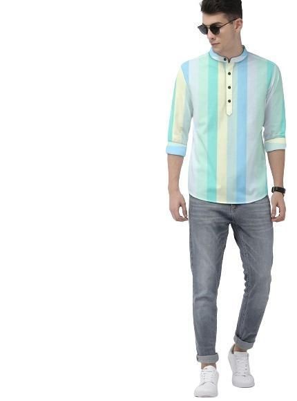 Men's Collection Color Block Spread Collar Casual Shirt