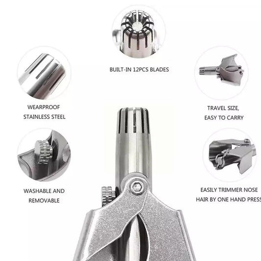 Nose Hair Clipper Stainless Steel Hair Remover (1 Pc With Brush Plastic Case)