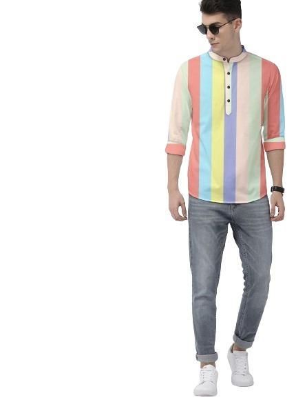 Men's Collection Color Block Spread Collar Casual Shirt