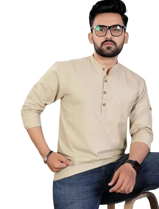 Men's collection Fit Full Sleeve Cotton Short Kurta Pack of 3